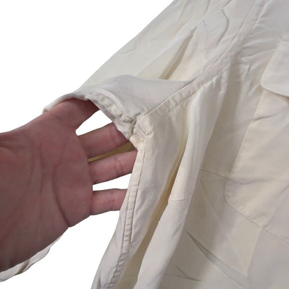 Ralph Lauren cream 100% silk button down green label - Picture 5 of 15